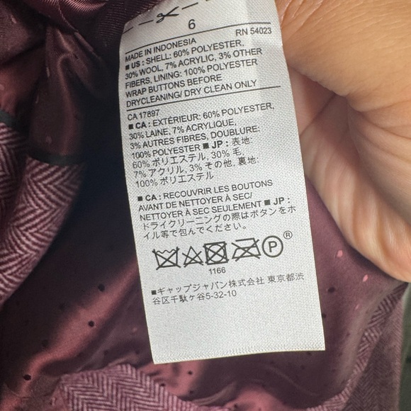 Banana Republic women's 6 wool blend blazer academia preppy office career - Picture 8 of 8